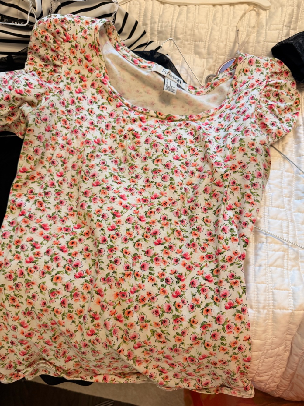 Forever 21 shirt  - Pink & Green Rose Print